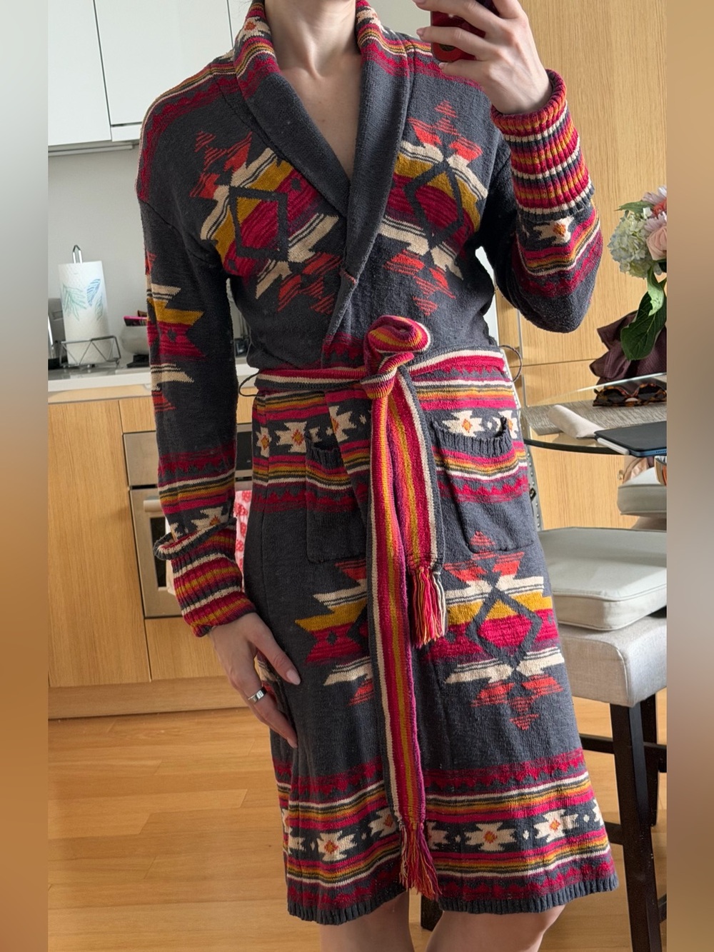 Faherty Multi-Color Southwestern Knit Cardigan
